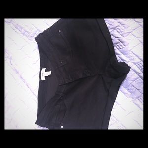 Black jean shorts